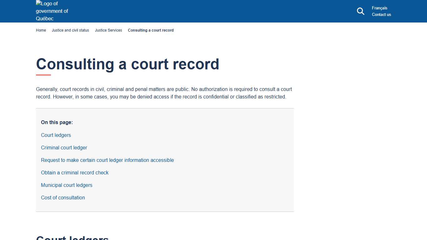 Consulting a court record Gouvernement du Québec